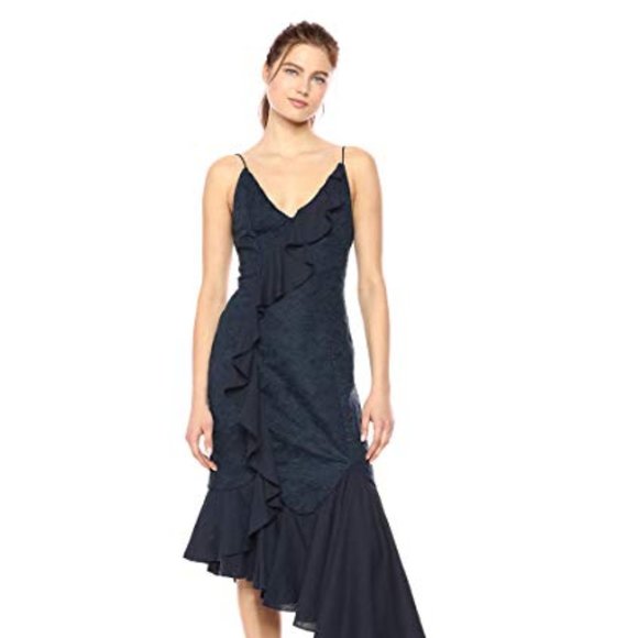 Anthropologie Dresses & Skirts - C/Meo Collective  Phase navy ruffle midi dress